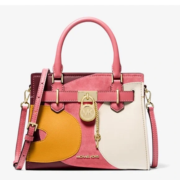MICHAEL KORS Hamilton Small Two-Tone Satchel
COLOR LIGHT BERRY SHERBET MULTI
NWT - Picture 1 of 16